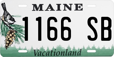 ME license plate 1166SB
