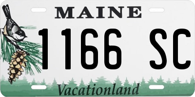 ME license plate 1166SC