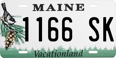 ME license plate 1166SK