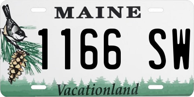 ME license plate 1166SW