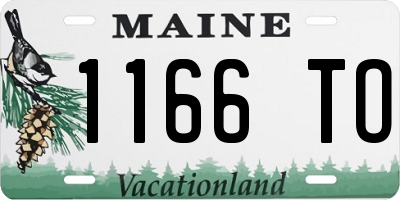 ME license plate 1166TO