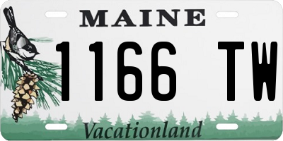 ME license plate 1166TW