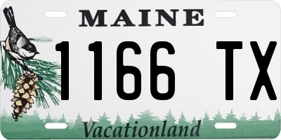 ME license plate 1166TX