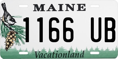 ME license plate 1166UB