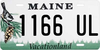 ME license plate 1166UL