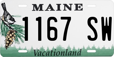 ME license plate 1167SW