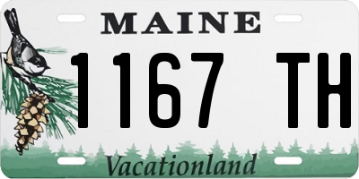 ME license plate 1167TH