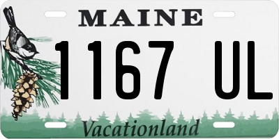 ME license plate 1167UL