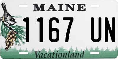 ME license plate 1167UN