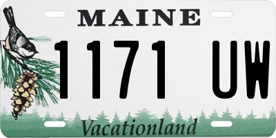 ME license plate 1171UW