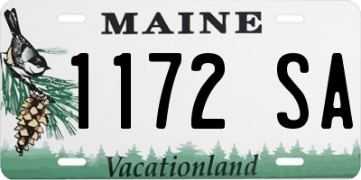 ME license plate 1172SA