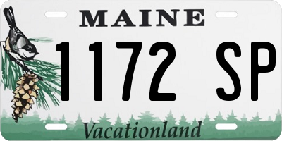 ME license plate 1172SP