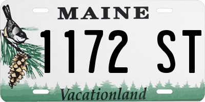 ME license plate 1172ST