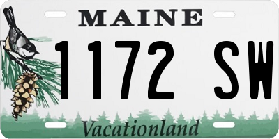 ME license plate 1172SW