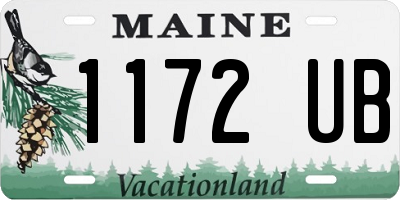 ME license plate 1172UB