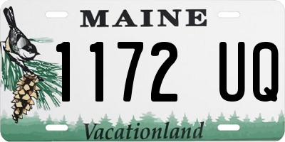 ME license plate 1172UQ