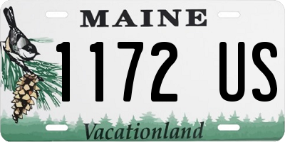 ME license plate 1172US