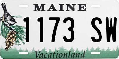 ME license plate 1173SW