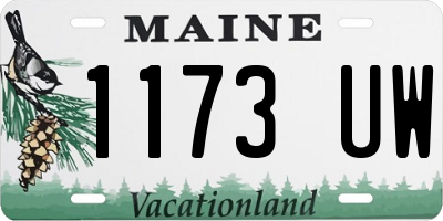 ME license plate 1173UW