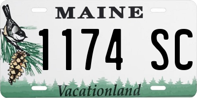 ME license plate 1174SC