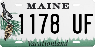 ME license plate 1178UF