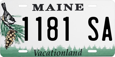 ME license plate 1181SA