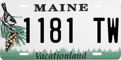 ME license plate 1181TW
