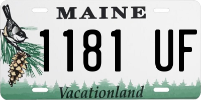 ME license plate 1181UF