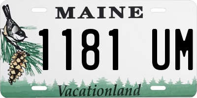 ME license plate 1181UM
