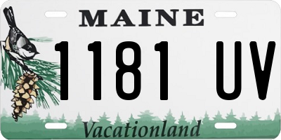 ME license plate 1181UV