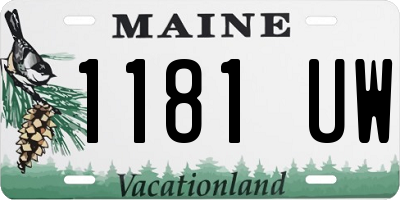 ME license plate 1181UW