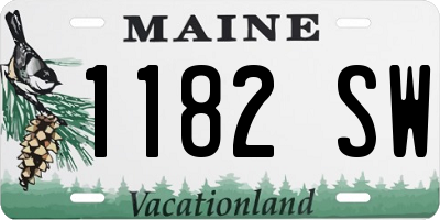 ME license plate 1182SW