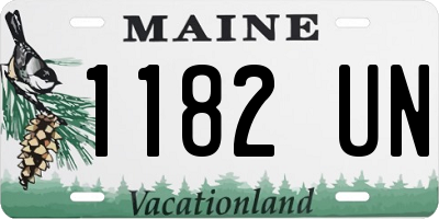 ME license plate 1182UN