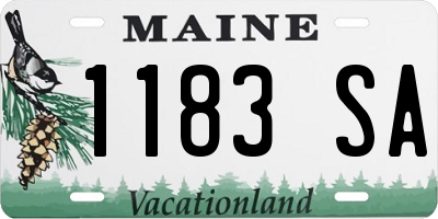 ME license plate 1183SA