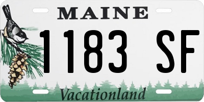 ME license plate 1183SF