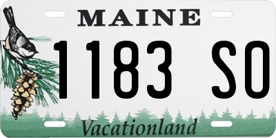 ME license plate 1183SO
