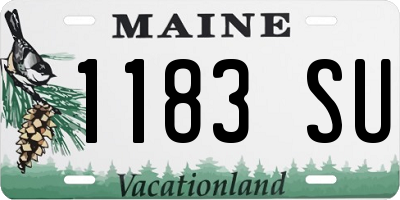 ME license plate 1183SU