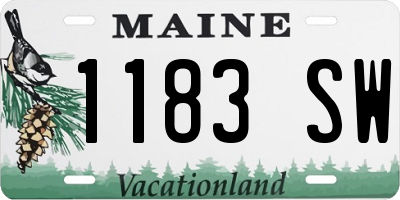 ME license plate 1183SW