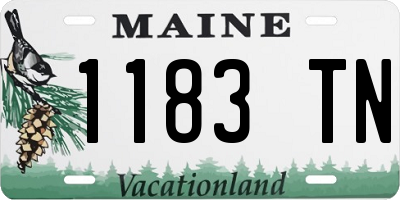 ME license plate 1183TN