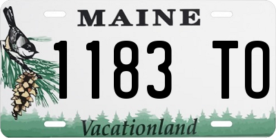 ME license plate 1183TO
