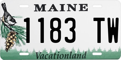 ME license plate 1183TW
