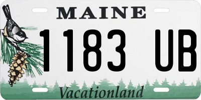 ME license plate 1183UB