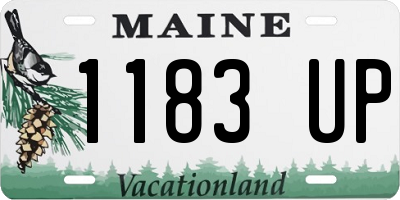 ME license plate 1183UP