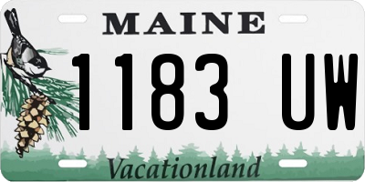 ME license plate 1183UW