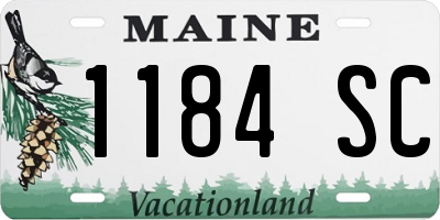 ME license plate 1184SC