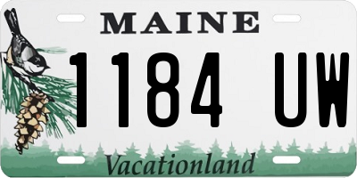 ME license plate 1184UW