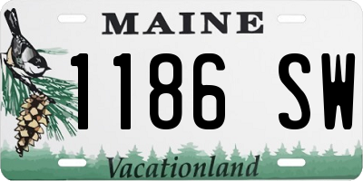 ME license plate 1186SW