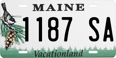 ME license plate 1187SA