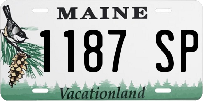 ME license plate 1187SP