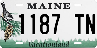 ME license plate 1187TN